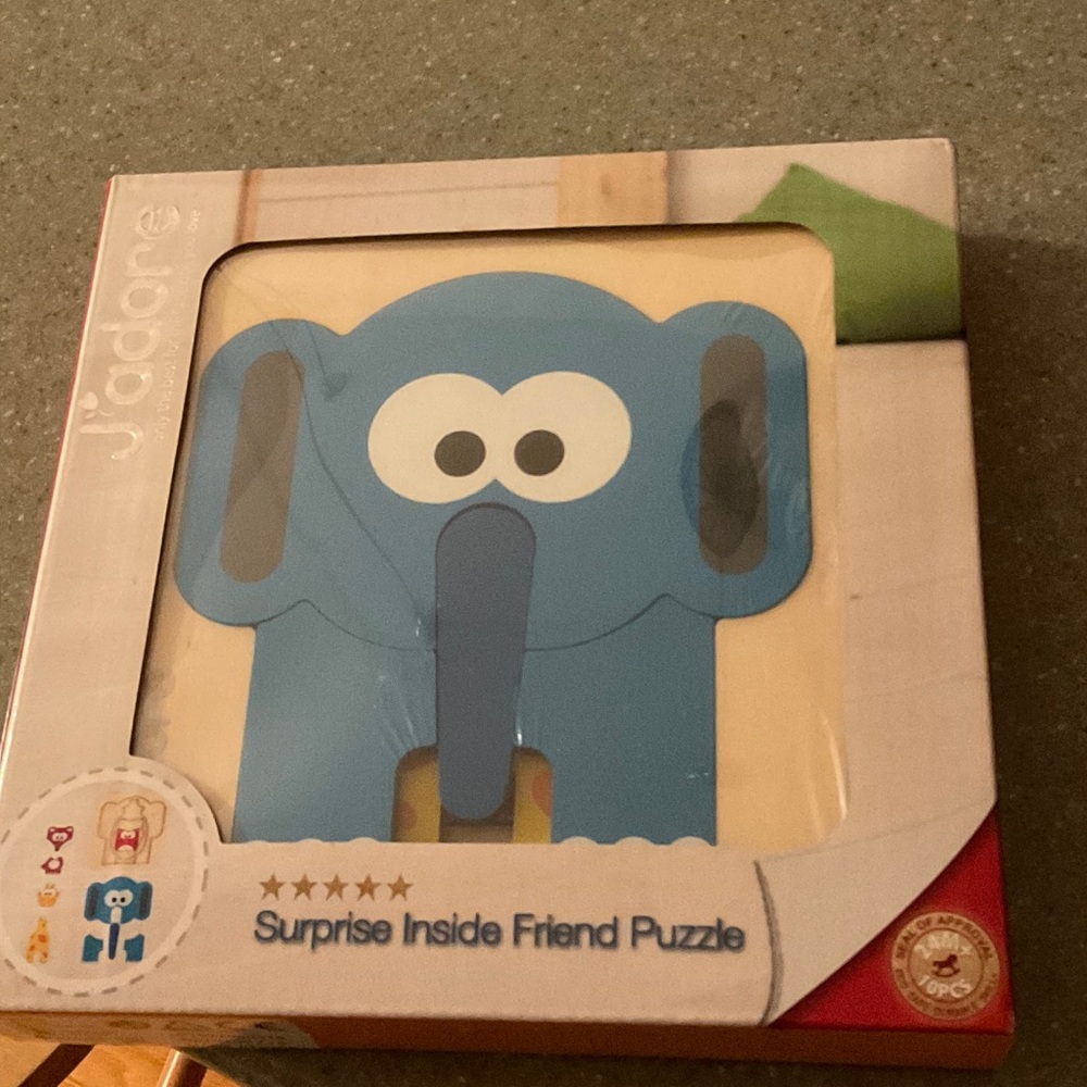 J’Adore Blue Elephant Puzzle with Surprise New in Box
